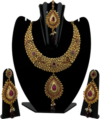54% OFF on Shreeji Creation Bridal Collection Alloy Jewel Set Gold, Pink 54% OFF on Shreeji Creation Bridal Collection Alloy Jewel Set Gold, Pink