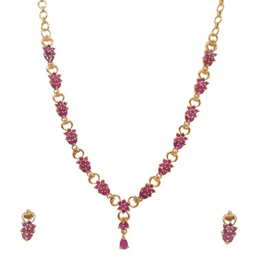 Sthrielite Wonderful pink Design Alloy Jewel Set Red Sthrielite Wonderful pink Design Alloy Jewel Set Red