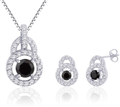 31% OFF on Peora Silver Jewel Set Silver, Black