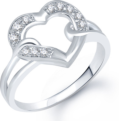 78% OFF on Meenaz Angel Heart Alloy Cubic Zirconia Ring