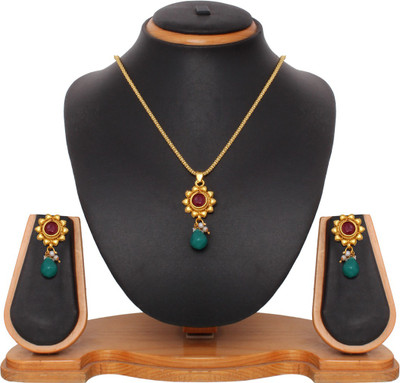60% OFF on Vendee Fashion Designer Zinc Jewel Set Maroon, Green