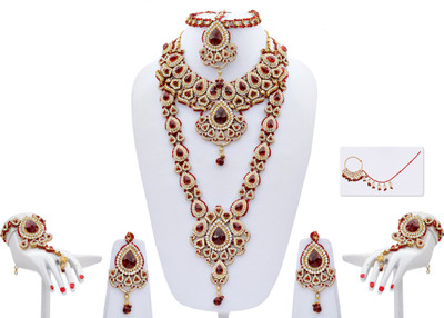 40% OFF on Lucky Jewellery Antique Patwa Bridal Alloy Jewel Set Maroon 40% OFF on Lucky Jewellery Antique Patwa Bridal Alloy Jewel Set Maroon