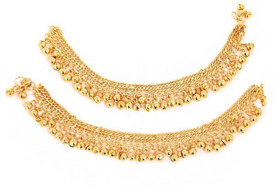 60% OFF on GldNera Gold Alloy Anklet Pack of 2