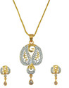 Aakshi Peacock Space Wings In Summer Shade Metal, Alloy Jewel Set - Gold