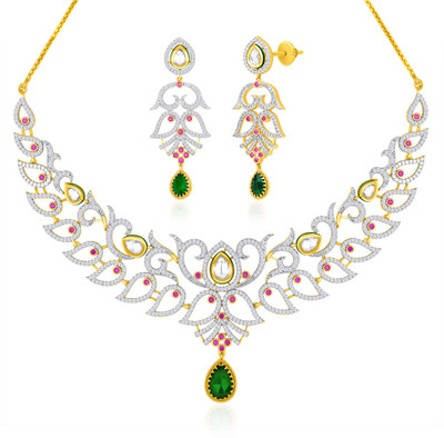 10% OFF on Peora Alloy Jewel Set Gold, Green
