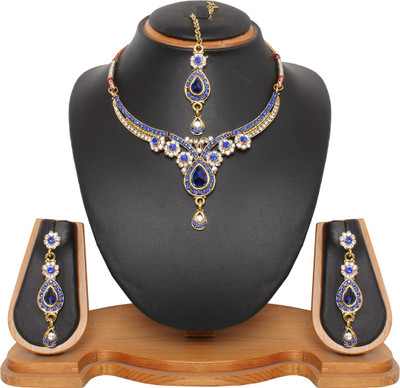 69% OFF on Vendee Fashion Antique Delicate Alloy Jewel Set Blue