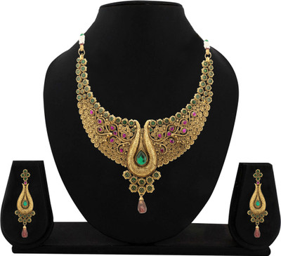 71% OFF on Zaveri Pearls Designer Alloy Jewel Set Multicolor