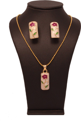70% OFF on Vendee Fashion Designer Enamel Brass Jewel Set Maroon, Green 70% OFF on Vendee Fashion Designer Enamel Brass Jewel Set Maroon, Green