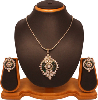 69% OFF on Vendee Fashion Stylish Kundan Zinc Jewel Set Green, Silver