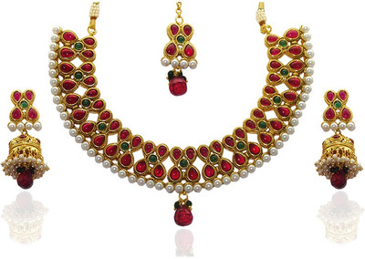50% OFF on Utkrishtt 1103519 Copper Jewel Set Maroon