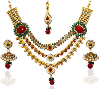 50% OFF on Utkrishtt 1103501 Copper Jewel Set Maroon