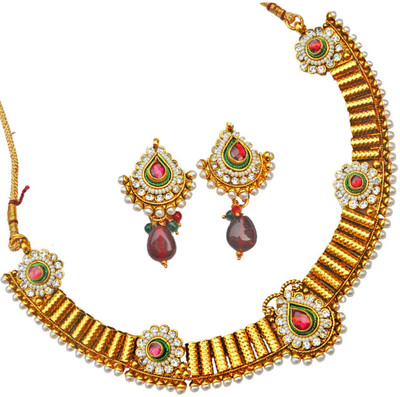 50% OFF on Maayra Copper Jewel Set Maroon, Green, Gold 50% OFF on Maayra Copper Jewel Set Maroon, Green, Gold