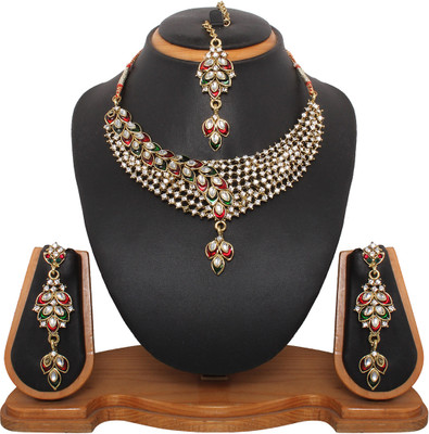 70% OFF on Vendee Fashion Zinc Jewel Set Maroon, Green