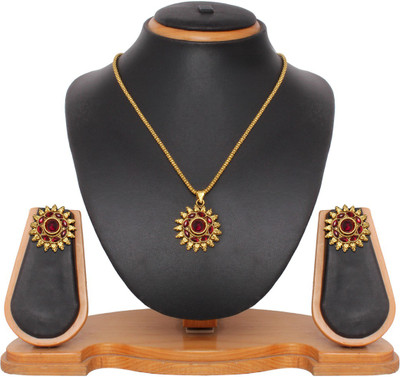 69% OFF on Vendee Fashion Sun Shine Zinc Jewel Set Maroon