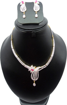 33% OFF on Bling N Beads American Diamond Zircon Necklace Stone Jewel Set Silver, Red 33% OFF on Bling N Beads American Diamond Zircon Necklace Stone Jewel Set Silver, Red