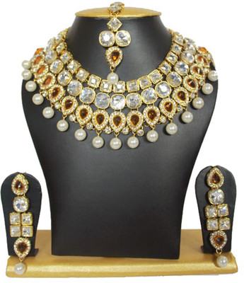 12% OFF on moKanc Different Shape Stones Alloy Jewel Set White