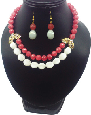 60% OFF on Bling N Beads Designer Peach Stone Jewel Set Pink, White