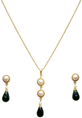 40% OFF on AJ Cubic Zirconia Alloy, Brass Jewel Set Green