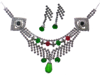 40% OFF on Modish Look Trendy Alloy Jewel Set Green, Silver