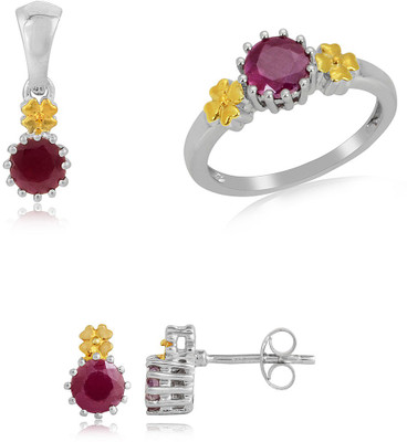 30% OFF on RosesNRibbons Floral Affair Sterling Silver Jewel Set Silver, Gold