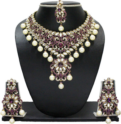 71% OFF on Zaveri Pearls Alloy Jewel Set Purple, White 71% OFF on Zaveri Pearls Alloy Jewel Set Purple, White