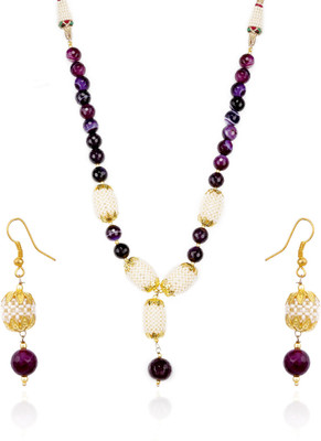 16% OFF on Aapno Rajasthan Glass Jewel Set White, Purple 16% OFF on Aapno Rajasthan Glass Jewel Set White, Purple