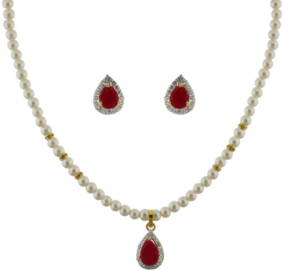 50% OFF on Abhushan Cone Shape Alloy Jewel Set White