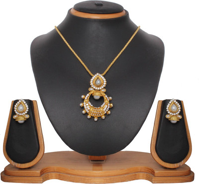 66% OFF on Vendee Fashion Exquisite Designer Zinc Jewel Set Gold
