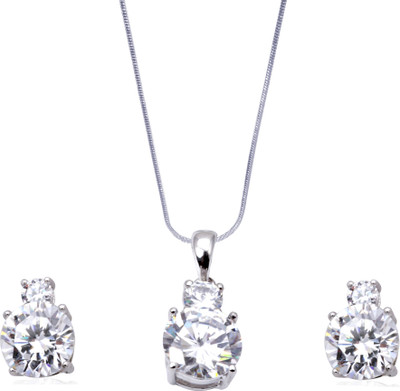 4% OFF on Siyora Brass Jewel Set White