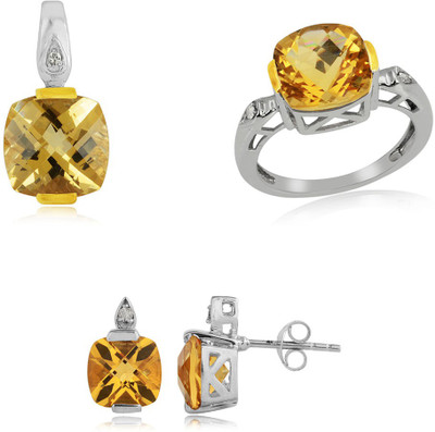 32% OFF on RosesNRibbons Citrine Bond Sterling Silver Jewel Set Silver, Gold