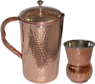 44% OFF on DakshCraft Copper Pitcher With 1 Tumbler Drinkware Set for Ayurveda Benefits Jug Glass Set 44% OFF on DakshCraft Copper Pitcher With 1 Tumbler Drinkware Set for Ayurveda Benefits Jug Glass Set