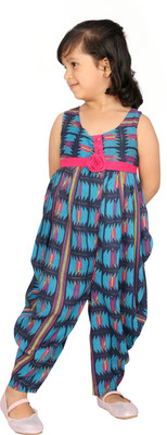 Fuschia Tribe Striped, Printed, Woven Girl's Jumpsuit Fuschia Tribe Striped, Printed, Woven Girl's Jumpsuit