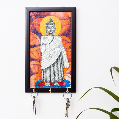 69% OFF on ExclusiveLane Lord Buddha Canvas Handapinted Wooden Key Holder