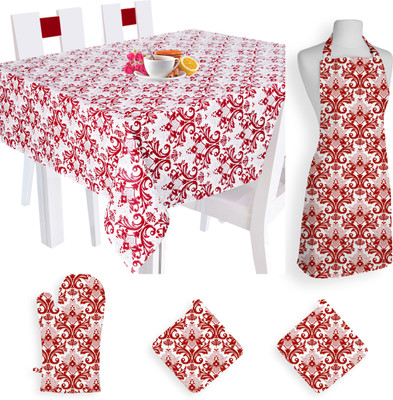 Smart Home Textile Self Design Cotton Kitchen Linen Set Multicolor, Pack Of 5 - KLSE8YSYAHRQZZG7