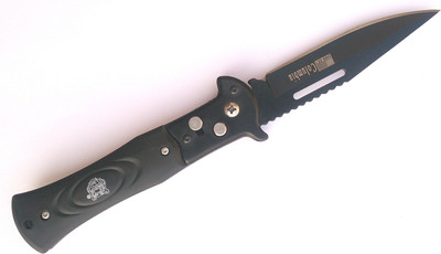 Rudham Foldable Camping Hiking Survival Button Push Back Cbalnblk Pocket Knife