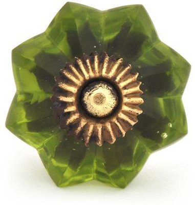 Neerja Glass Cabinet/Draw Knob Green Pack of 6