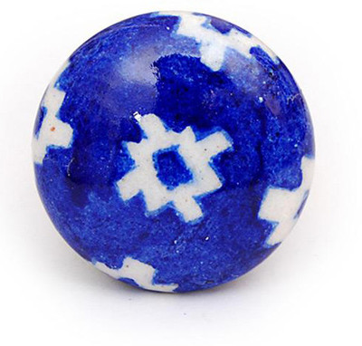 Neerja Ceramic Cabinet/Draw Knob Blue Pack of 6