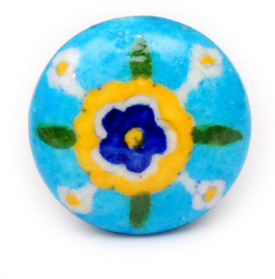 Neerja Ceramic Cabinet/Draw Knob Blue Pack of 6