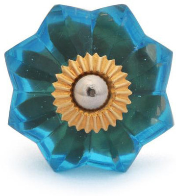 Neerja Glass Cabinet/Draw Knob Blue Pack of 6