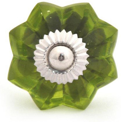 Neerja Glass Cabinet/Draw Knob Green Pack of 6