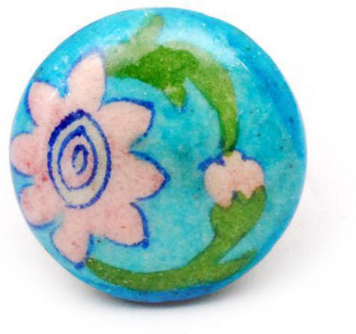 Neerja Ceramic Cabinet/Draw Knob Blue Pack of 6