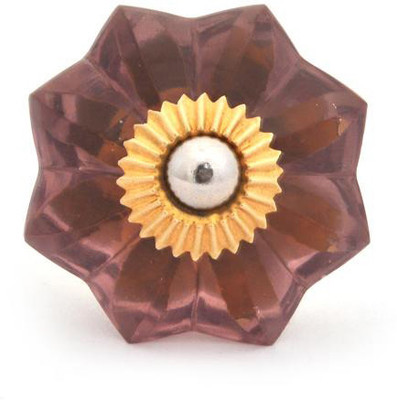 Neerja Glass Cabinet/Draw Knob Purple Pack of 6