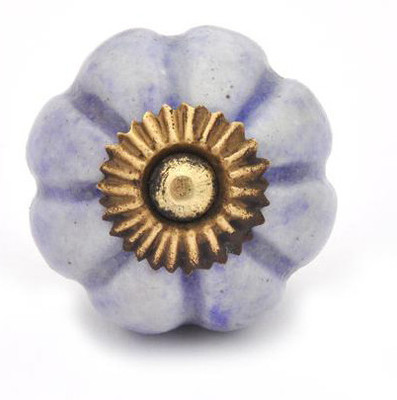 Neerja Ceramic Cabinet/Draw Knob Purple Pack of 6