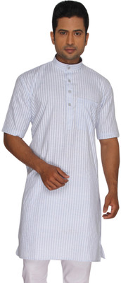 Rajubhai Hargovindas Striped Men's Straight Kurta Rajubhai Hargovindas Striped Men's Straight Kurta