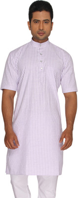 Rajubhai Hargovindas Striped Men's Straight Kurta Rajubhai Hargovindas Striped Men's Straight Kurta