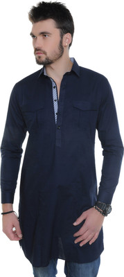 23% OFF on Qdesigns Solid Men's Straight Kurta