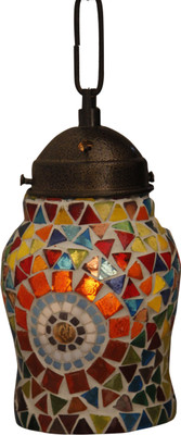 21% OFF on EarthenMetal Mosaic Style Candle Light Multicolor Glass Lantern