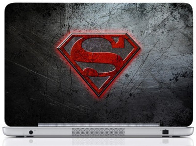 WebPlaza Superman Logo Gray Laptop Skin Vinyl Laptop Decal (All Laptops With Screen Size Upto 15.6 Inch)