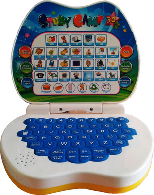 Vaibhav Cute Little Apple Shaped Study Paradise Mini Laptop Game For Kids (Multicolor)
