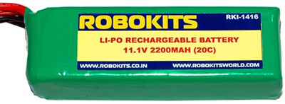 19% OFF on Robokits Lithium Polymer ( Li-Po) Rechargeable Battery 11.1v 2200mah 20c